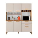 Ver imagem 3 de Armário de Cozinha 6 Portas 2 Gavetas 100% MDF Athenas Yescasa Branco/Cinamomo/Off White