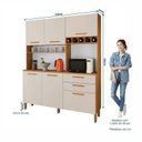 Ver imagem 4 de Armário de Cozinha 6 Portas 2 Gavetas 100% MDF Athenas Yescasa Branco/Cinamomo/Off White