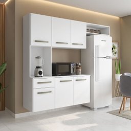 Cozinha Belíssima Armário Balcão Multiuso Suspenso - Branco Brilho - 2