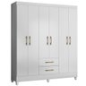 Roupeiro Casal 6 Portas 2 Gavetas Panamá - Moval Branco - 4