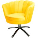 Ver imagem 2 de Poltrona Giratória Pétalas Sued Premium Amarelo