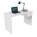 Ver imagem 3 de Escrivaninha Para Escritório Office e Quarto Com 2 Gavetas: Branco