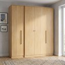 Ver imagem 1 de Guarda-Roupa Solteiro 4 Portas e 2 Gavetas 206 x 181cm Splendore Marrom Nogal