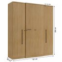 Ver imagem 3 de Guarda-Roupa Solteiro 4 Portas e 2 Gavetas 206 x 181cm Splendore Marrom Nogal
