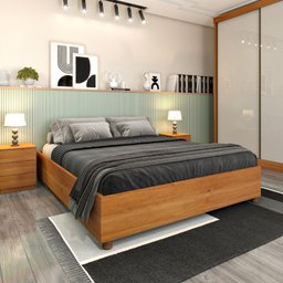 Cama Box Casal Queen - Mônaco-cinamomo - Tcil Móveis - 1