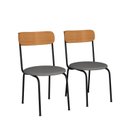 Ver imagem 2 de Kit 2 Cadeiras de Jantar Estofadas 188 Aço Carbono Preto e Cinza