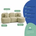 Ver imagem 4 de Sofá Orgânico Modular Nuvia 275cm Bouclé Verde Oliva