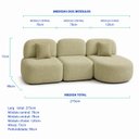 Ver imagem 3 de Sofá Orgânico Modular Nuvia 275cm Bouclé Verde Oliva