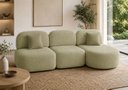 Ver imagem 1 de Sofá Orgânico Modular Nuvia 275cm Bouclé Verde Oliva