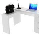 Ver imagem 3 de Mesa Em L Para Escritório 3 Gavetas ME4101 Branco - Tecno Mobili