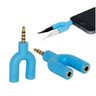 Adaptador de Áudio P2 X P3 P2 Fêmea Azul - 17