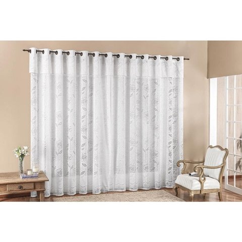 Cortina Luna para varão simples 2m Branco