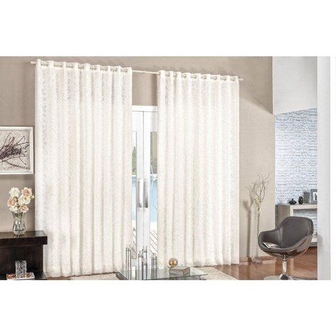 Cortina Renda para varão simples 2m Palha