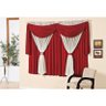 Cortina Larissa para varão simples 3m Vermelho - 1