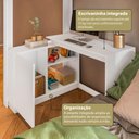 Ver imagem 3 de Beliche em L com Escrivaninha para Colchão 88x188cm Multimóveis Crrui-CAM008 Branco