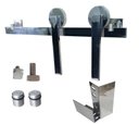 Ver imagem 3 de Porta de Correr Preta 210x70 Kit Celeiro