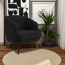Ver imagem 5 de Poltrona Decorativa Jericó Pés de Madeira Veludo Preto - Gran Belo