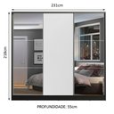 Ver imagem 4 de Guarda Roupa Casal 100% Mdf Madesa Zurique 3 Portas de Correr com Espelhos - Preto/branco