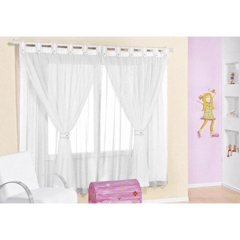 Cortina Juvenil para varão simples 2m Branco