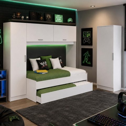 Quarto Infantil Modulado Bicama com Guarda-Roupa e Colchão/Sapateira Pulse Multimóveis MP4863