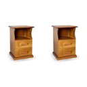 Ver imagem 2 de Kit com 2 Mesa de Cabeceira Slim - 100% Madeira Marrom