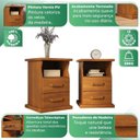 Ver imagem 4 de Kit com 2 Mesa de Cabeceira Slim - 100% Madeira Marrom