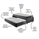 Ver imagem 4 de Bicama Box Solteiro 88x188 Suede Preto com Dois Colchões Adapto Molas Ensacadas Ecoflex