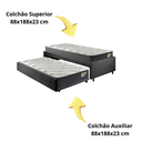 Ver imagem 7 de Bicama Box Solteiro 88x188 Suede Preto com Dois Colchões Adapto Molas Ensacadas Ecoflex