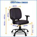 Ver imagem 4 de Cadeira Escritório Giratória Plus Size 200 Kg