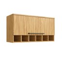 Ver imagem 3 de Armário Aéreo de Cozinha 80cm com 1 Porta Basculante e Mini Adega 100% MDF Itália Espresso Móveis Marrom/Amendoa