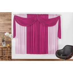 Cortina Iza para varão simples linha básica 2m Pink/Rosa - 1 Cortina Iza para varão simples linha básica 2m Pink/Rosa - 1