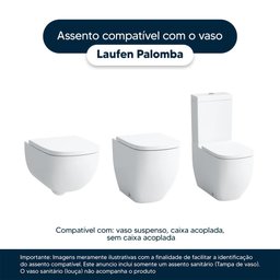 Assento Sanitário Poliester Palomba Branco para vaso Laufen - 4