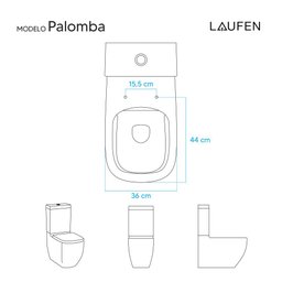 Assento Sanitário Poliester Palomba Branco para vaso Laufen - 3