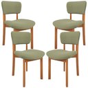 Ver imagem 1 de Kit 04 Cadeiras para Sala de Jantar Cozinha Living Estofada Dara L02 Bouclê Oliva - Lyam Decor