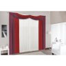 Cortina Micaela para varão simples 4m Vinho/Vermelho/Palha - 1