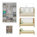 Ver imagem 5 de Quarto de Bebê Completo Berço Americano 3 em 1 Colchão Sonho Multimóveis Mp4635 Branco/madeirado