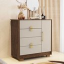 Ver imagem 3 de Conjunto Quarto Guarda Roupa e Cômoda Porto Nobre 6 Portas 4 Gavetas MDP Nature Vila Rica
