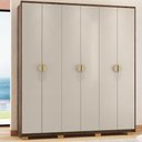 Ver imagem 1 de Conjunto Quarto Guarda Roupa e Cômoda Porto Nobre 6 Portas 4 Gavetas MDP Nature Vila Rica
