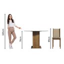 Ver imagem 7 de Conj. Jantar Mesa Tampo Vidro 4 Cadeiras Rustic/crema