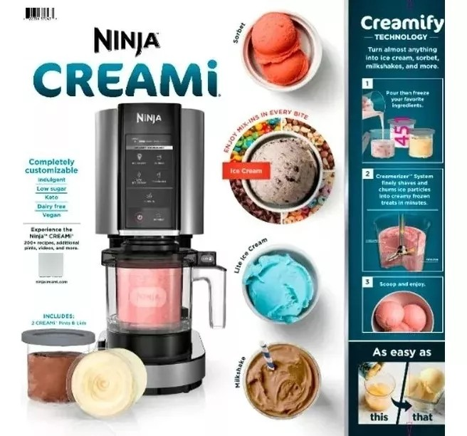 Ninja Creami 7-in-1 Maquina de Soverte, Milkshake e Frozen - 2