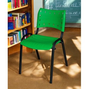 Cadeira Iso Base Preto Escola, Escritório Verde