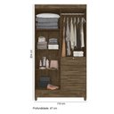 Ver imagem 2 de Guarda Roupa Solteiro Moval Sobral Castanho Wood 4 Portas 4 Gavetas c/ Espelho