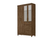 Ver imagem 3 de Guarda Roupa Solteiro Moval Sobral Castanho Wood 4 Portas 4 Gavetas c/ Espelho