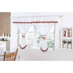 Cortina De Cozinha Para Janela 2,00m X 1,30m Pimenta Branco - 4