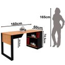 Ver imagem 4 de Mesa para Escritório com Armário Lateral 160 cm Amêndoa/Preto