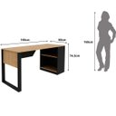 Ver imagem 2 de Mesa para Escritório com Armário Lateral 160 cm Amêndoa/Preto