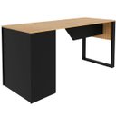 Ver imagem 5 de Mesa para Escritório com Armário Lateral 160 cm Amêndoa/Preto
