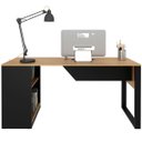 Ver mais imagens de Mesa para Escritório com Armário Lateral 160 cm Amêndoa/Preto
