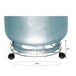 Suporte para Botijão de Gás e Vaso - Aço Cromado - 3