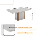 Ver imagem 4 de Mesa de Jantar Isadora 180cm Tampo Mdf Vidro com 6 Cadeiras Veludo Marrom Off White Naturale